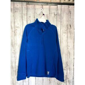 tropicaly2k boho indie Mens Sweatshirt Blue Jacket Turtleneck Size Medium